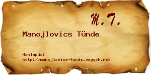 Manojlovics Tünde névjegykártya